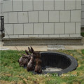 Simulación de fibra de vidrio animal escultura-conejo